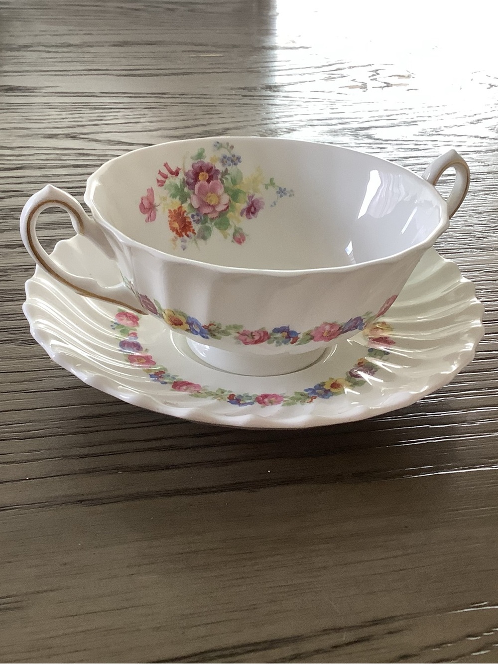 Royal Doulton Evesham Bone China Cream Soup Bowl and Saucer